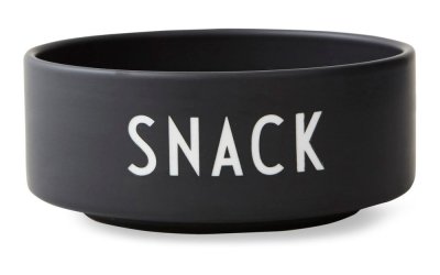 Bol din porțelan Design Letters Snack, ø 12 cm, negru