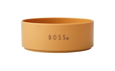 Bol pentru copii Design Letters Mini Boss, ø 11 cm, galben muștar