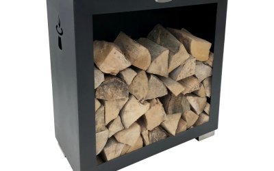 Cutie din oțel pentru depozitarea lemnelor Remundi, lățime 79 cm, negru