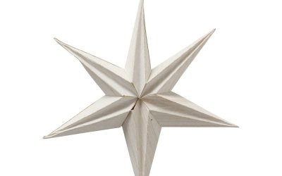 Decorațiune suspendată de Crăciun din hârtie în formă de stea Boltze Kassia, ø 20 cm, alb