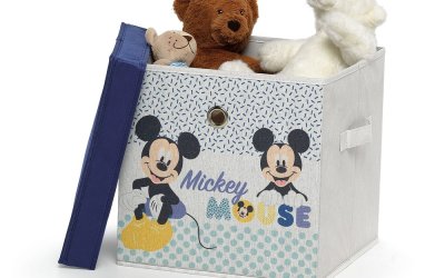 Cutie de depozitare cu capac din material textil pentru copii Domopak Disney Mickey, 30 x 30 x 30 x 30 cm