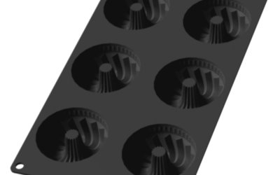 Formă din silicon pentru 6 mini pandișpane Lékué, negru