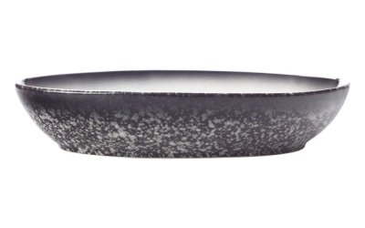Bol oval din ceramică Maxwell & Williams Caviar, lungime 20 cm, alb – negru