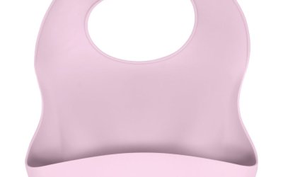 Bavetă din silicon cu buzunar Kindsgut Bib, roz
