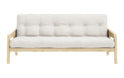 Canapea extensibilă alb/bej 204 cm Grab – Karup Design