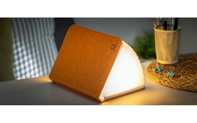 Veioză de birou cu LED Ginko Booklight Large, formă de carte, portocaliu