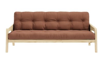 Canapea extensibilă maro roșcat 204 cm Grab – Karup Design