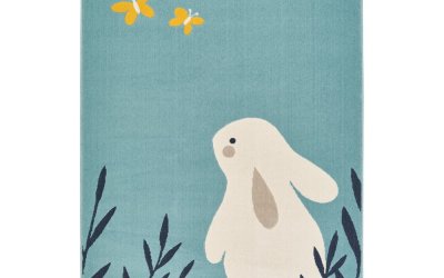 Covor pentru copii Zala Living Design Bunny Lottie, 120 x 170 cm, albastru
