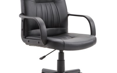 Vinsetto scaun birou, cu roti, captusit, 60×60×90-99cm, negru | AOSOM RO