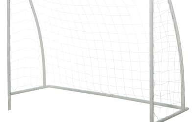 HOMCOM 3 in 1 Poarta de fotbal Poarta de tragere pentru Adulti si Copii cu plasa Tedoron, din metal, Oxford, Alb, 180x62x121 cm
