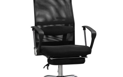 Vinsetto scaun de birou ergonomic, insertie plasa, negru | Aosom Ro