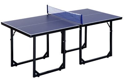 HOMCOM  Masa de Ping Pong Pliabila cu Plasa din Otel si MDF, 182x91x76cm – Albastru | Aosom Ro