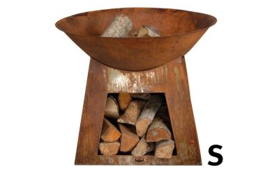 Bol pentru foc cu compartiment depozitare lemne, S