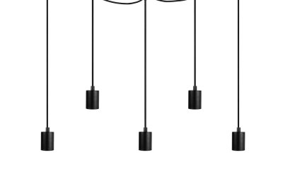 Corp de iluminat cu 5 cabluri Sotto Luce Cero Basic, negru