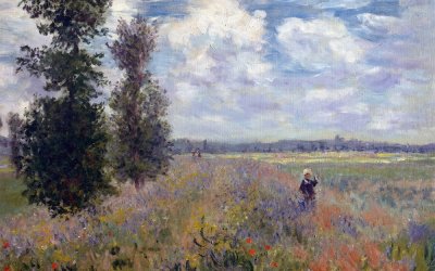 Reproducere tablou Claude Monet – Poppy Fields near Argenteuil, 40×30 cm