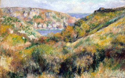 Reproducere tablou Auguste Renoir – Hills around the Bay of Moulin Huet, Guernsey, 60 x 40 cm