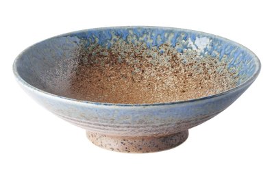 Bol din ceramică pentru supă ramen MIJ Earth & Sky, ø 25 cm, bej – albastru