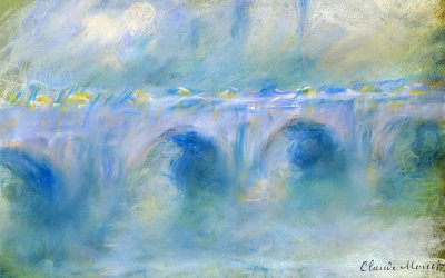 Reproducere pe pânză după Claude Monet – Le Pont de Waterloo, 90 x 60 cm