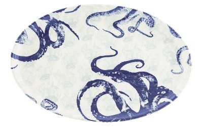 Farfurie din ceramică Villa Altachiara Positano, 40 x 25 cm, albastru-alb