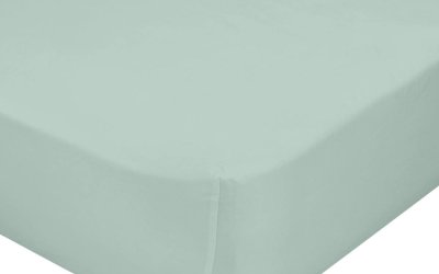 Cearceaf din bumbac pentru copii Mr. Fox Basic, 60 x 120 cm, verde mentă