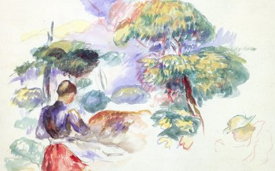 Reproducere tablou Auguste Renoir – Landscape with a Girl, 60 x 45 cm