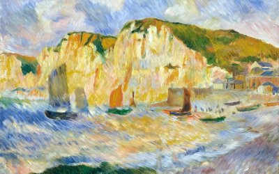 Reproducere tablou Auguste Renoir – Sea and Cliffs, 90 x 70 cm