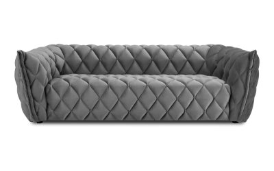 Canapea gri deschis cu tapițerie din catifea 228 cm Flandrin – Interieurs 86