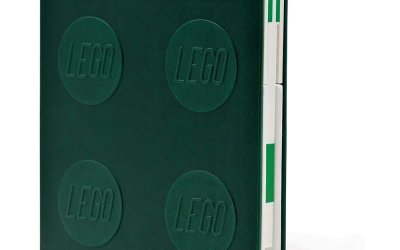 Caiet cu pix cu gel LEGO®, 15,9 x 15,9 cm, verde smarald