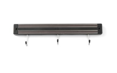 Bară magnetică pentru cuțite cu 3 cârlige Hendi, lungime 34 cm, negru