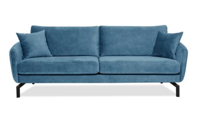 Canapea albastră din catifea 230 cm Magic – Scandic
