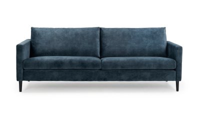 Canapea albastră din catifea 220 cm Adagio – Scandic