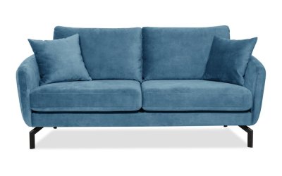 Canapea albastră din catifea 190 cm Magic – Scandic
