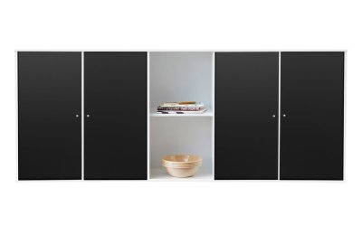 Comodă de perete albă-neagră Hammel Mistral Kubus, 169 x 69 cm
