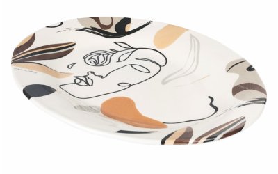Farfurie din ceramică Villa d’Este Face to Grey, 45,5 x 33 cm