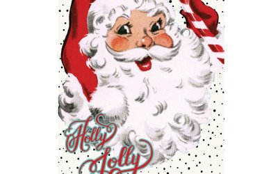 Prosop alb din bumbac eleanor stuart Holly Jolly Christmas, 46 x 71 cm
