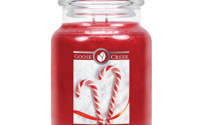 Lumânare parfumată în recipient de sticlă Goose Creek Candy Cane Kiss, 150 ore de ardere