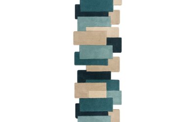 Covor de lână albastru-bej 230×60 cm Abstract Collage – Flair Rugs