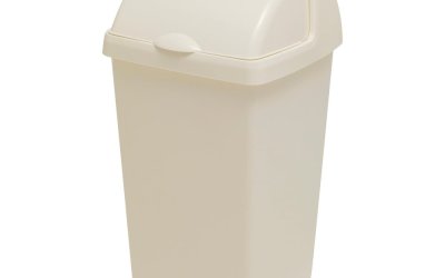 Coș de gunoi cu capac detașabil Addis, 38 x 34 x 68 cm, crem