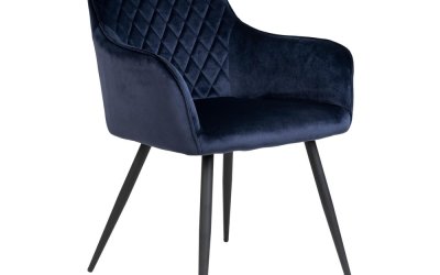 2 scaune de dining din catifea albastră Harbo – House Nordic