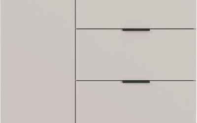 Comodă joasă gri-bej cu aspect de nuc 109×98 cm California – Germania