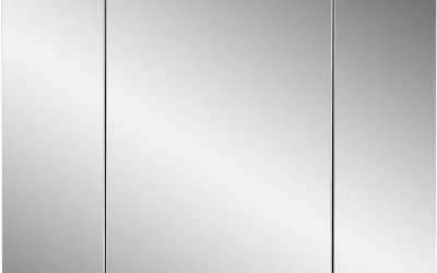 Dulap de baie gri închis cu oglindă 76×71 cm – Germania