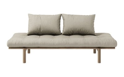 Canapea bej extensibilă cu tapițerie din in 200 cm Pace – Karup Design