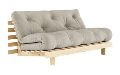 Canapea bej extensibilă cu tapițerie din in 160 cm Roots – Karup Design