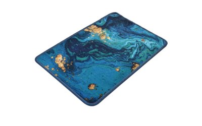 Covoraș de baie albastru/auriu 60×40 cm Marbling – Foutastic