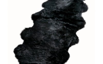 Blană de oaie Native Natural Double, 60 x 240 cm, negru