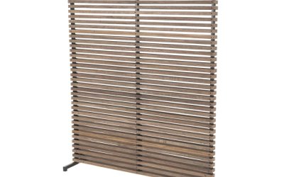 Paravan pentru balcon gri/în culoare naturală din lemn/metal 153×185 cm – Hartman