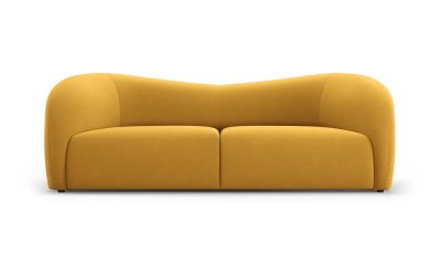 Canapea galben-muștar cu tapițerie din catifea 197 cm Santi – Interieurs 86