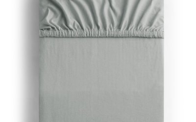 Cearceaf gri deschis din jerseu cu elastic 140×200 cm Amber – DecoKing
