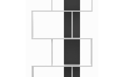 Bibliotecă alb-negru 89×165 cm Sigma – TemaHome