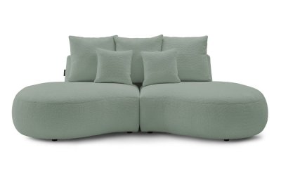 Canapea din stofă bouclé verde-deschis 260 cm Saint-Germain – Bobochic Paris